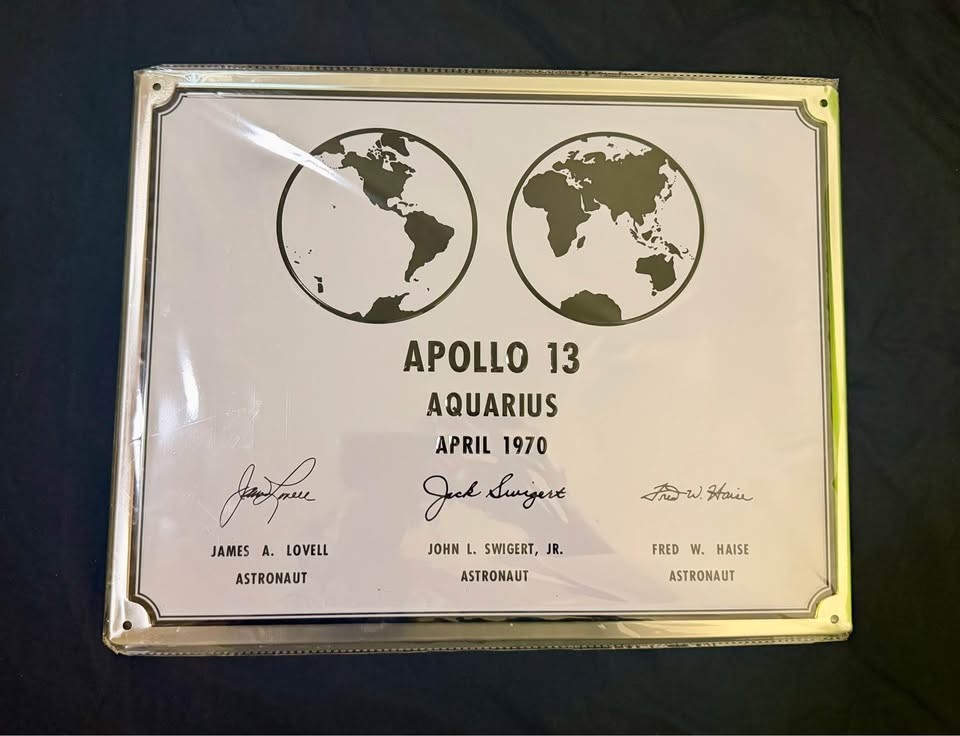 Apollo 13 Aquarius Cosmosphere Metal Wall Plaque NASA Space Memorabilia 16.75\