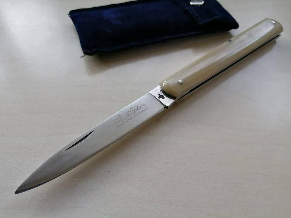 Coltello Tradizional Sfilato siciliano ST horn italian KNIFE 21cm made in italy