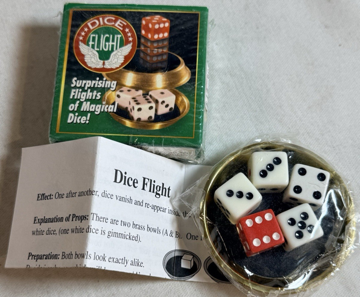 Empire Magic DICE FLIGHT - Brass and Dice Trick, NEW with Instructions