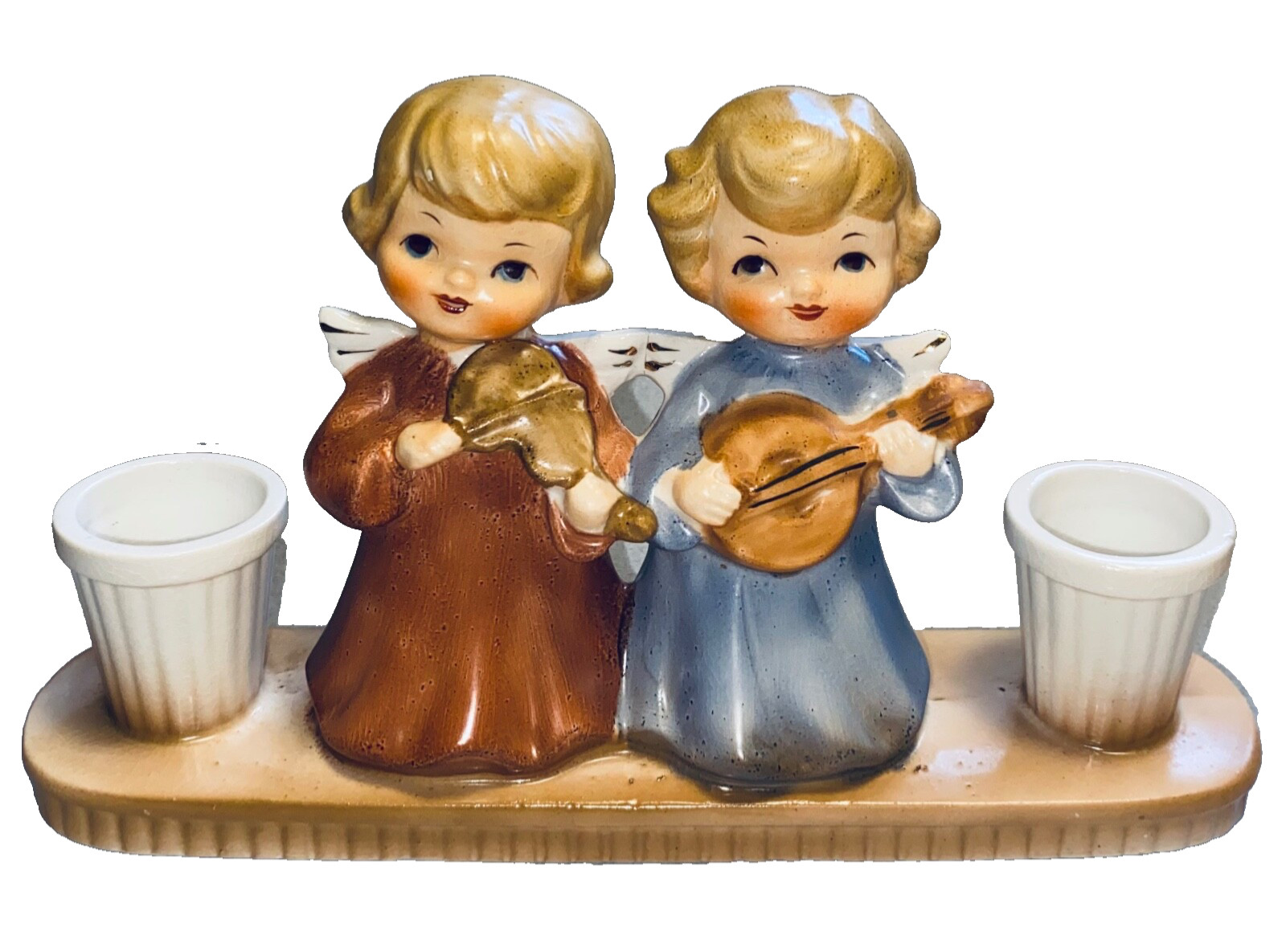 Vtg 60’s HOLT HOWARD Christmas ANGELS Instrument Candle Holder Figure Japan RARE