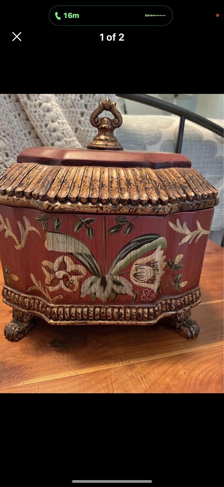 Collector’s Treasure Box Vintage Heavy 11 “tall X9 Wide And 4 Deep Inside