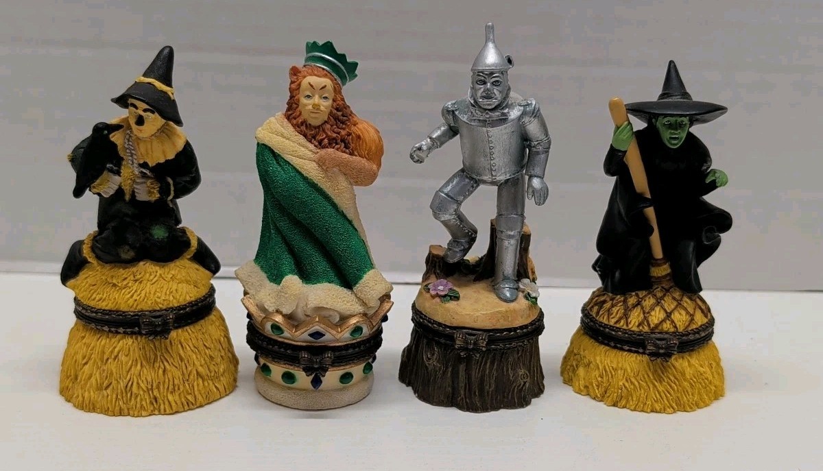 1999 Enesco Wizard Of Oz Hinged Trinket Boxes Set of 4 READ