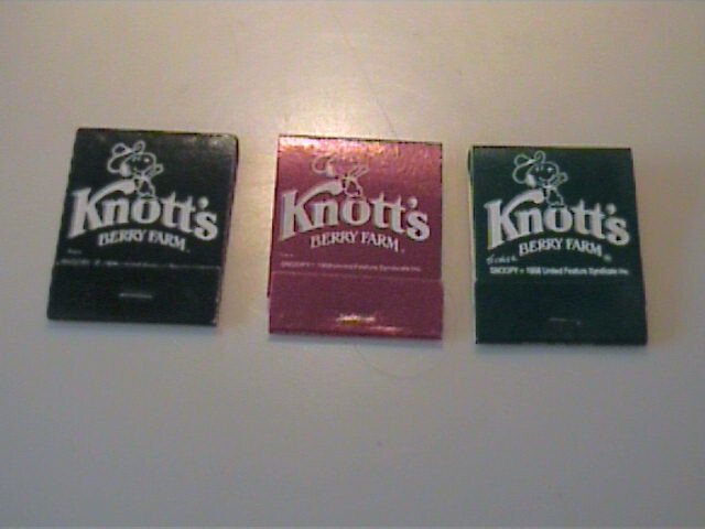 THREE VINTAGE 1970\'S KNOTTS BERRY FARM MATCHBOOKS - UNUSED