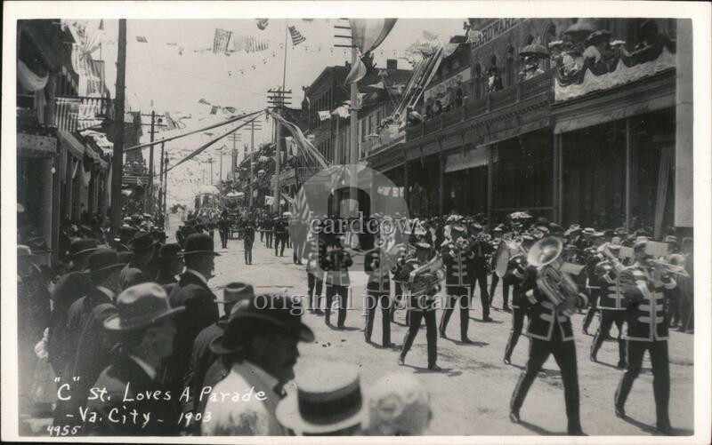 Virginia City, Nevada NV C Street loves Parade 1903 Original Vintage RPPC