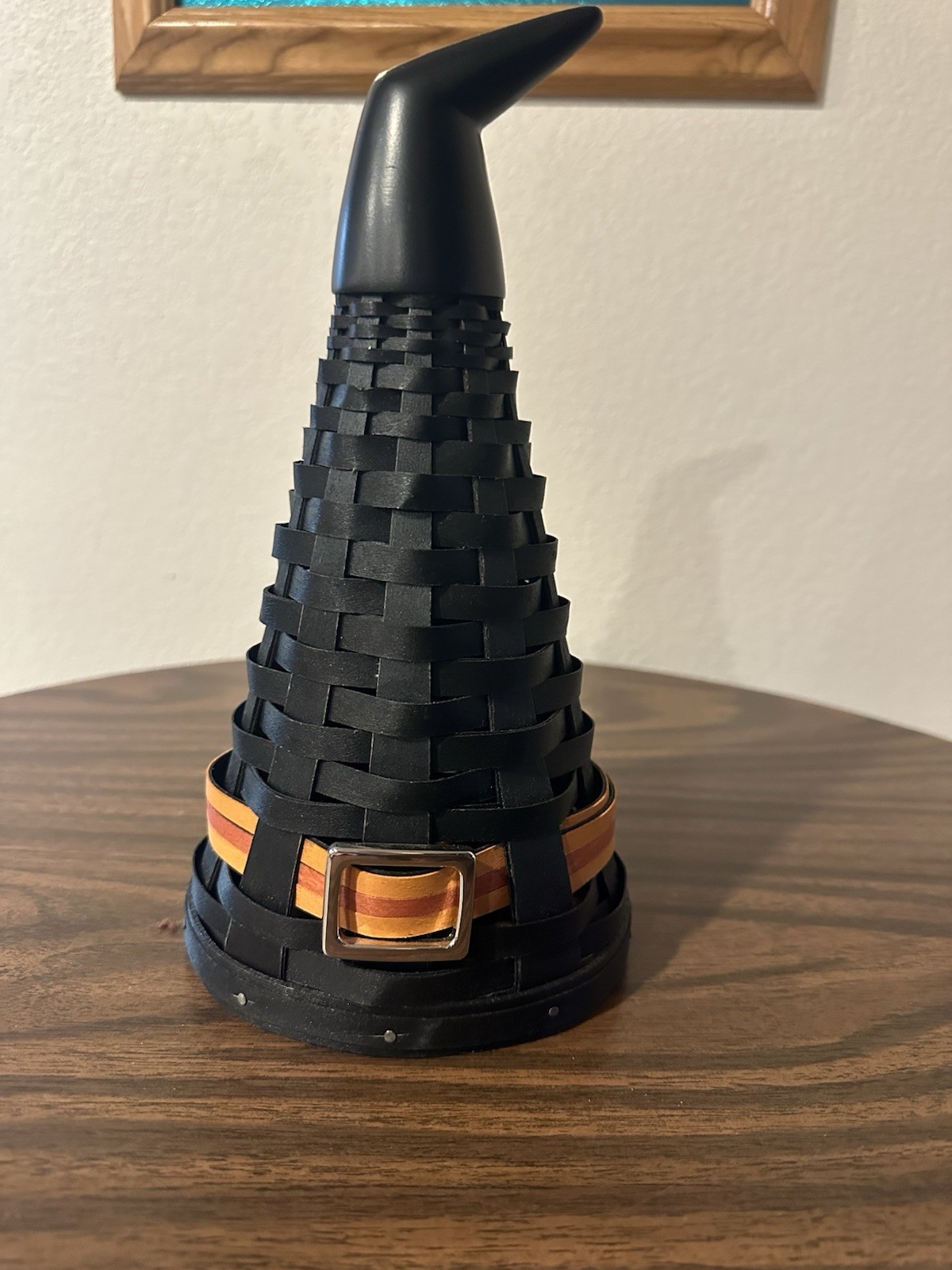 Longaberger 2011 Black Witches Basket weave Hat Rare