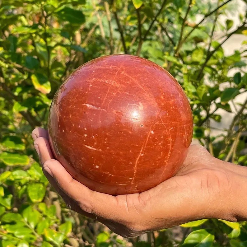Large Red Jasper Crystal Ball 110mm, Red Jasper Sphere, Root Chakra Healing