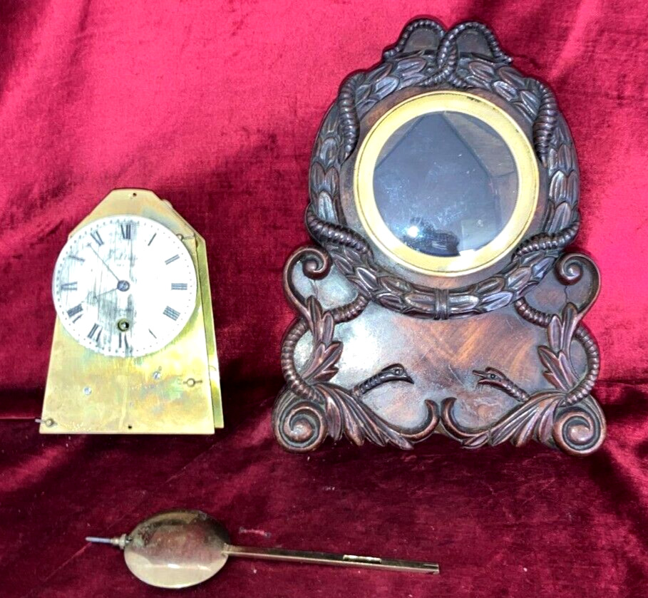Rare & Unusual Small Mahogany Fusee Antique Bracket Clock