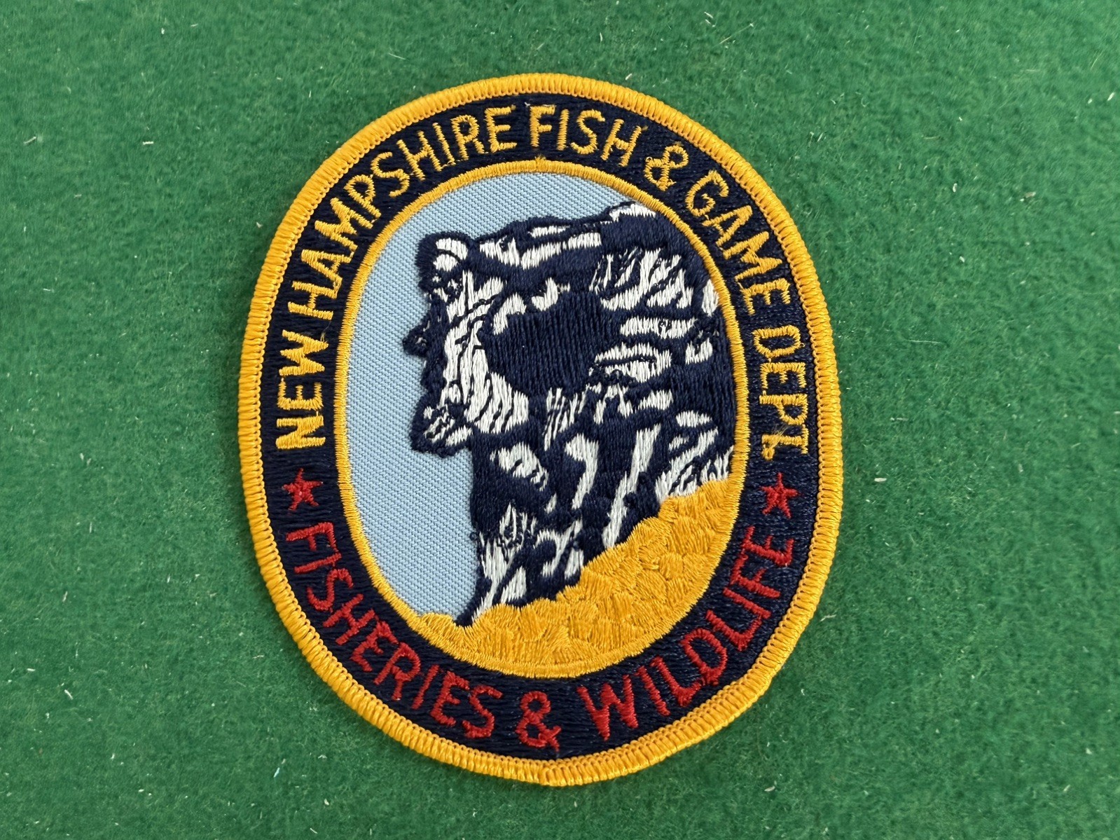 New Hampshire Fish & Game Wildlife Patch Old Man Of The Mountain 