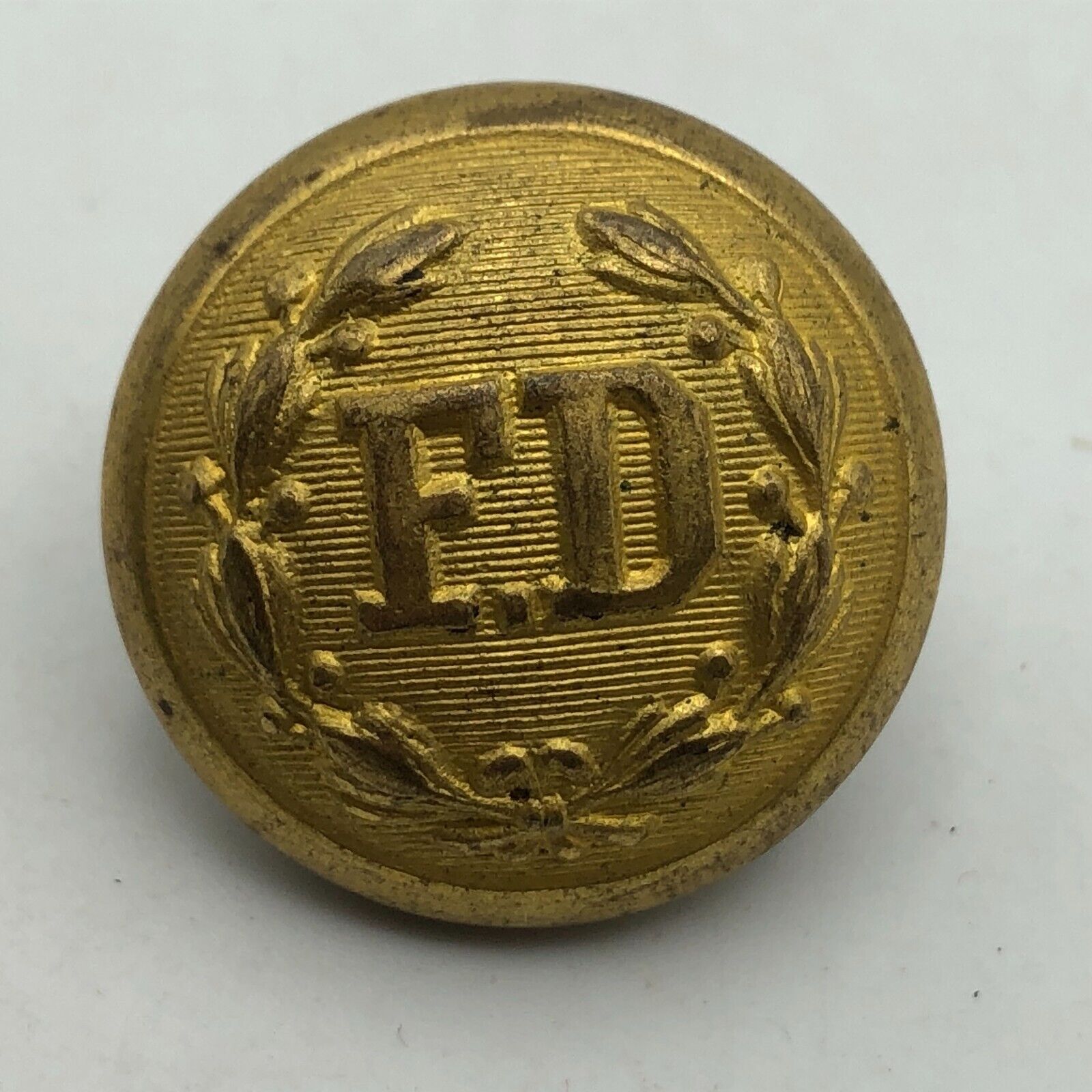 FD Fire Department Uniform Button Wanamaker & Brown Philadelphia Obsolete Vtg