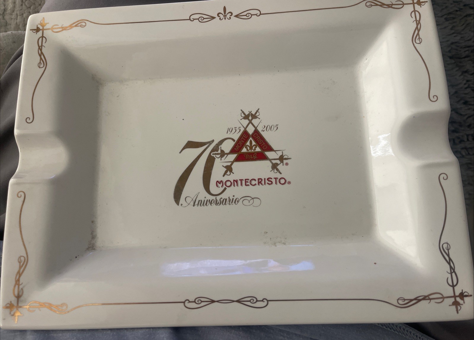 Montecristo 70th Anniversary 1935-2005 Ceramic Tobacco Ashtray- 2 Avail