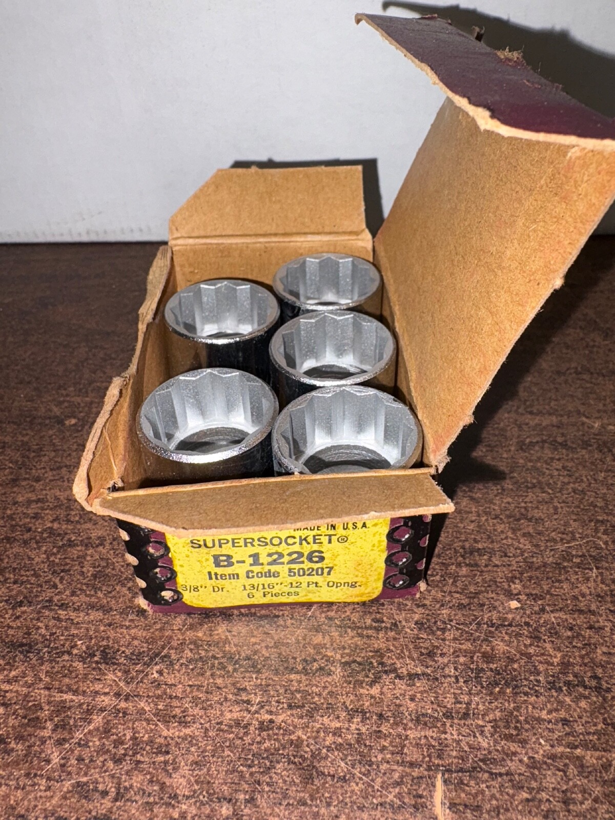 5 NOS WILLIAMS ST-1226 3/8 DRIVE 12 POINT 13/16” SOCKETS ORIGINAL BOX   . B116