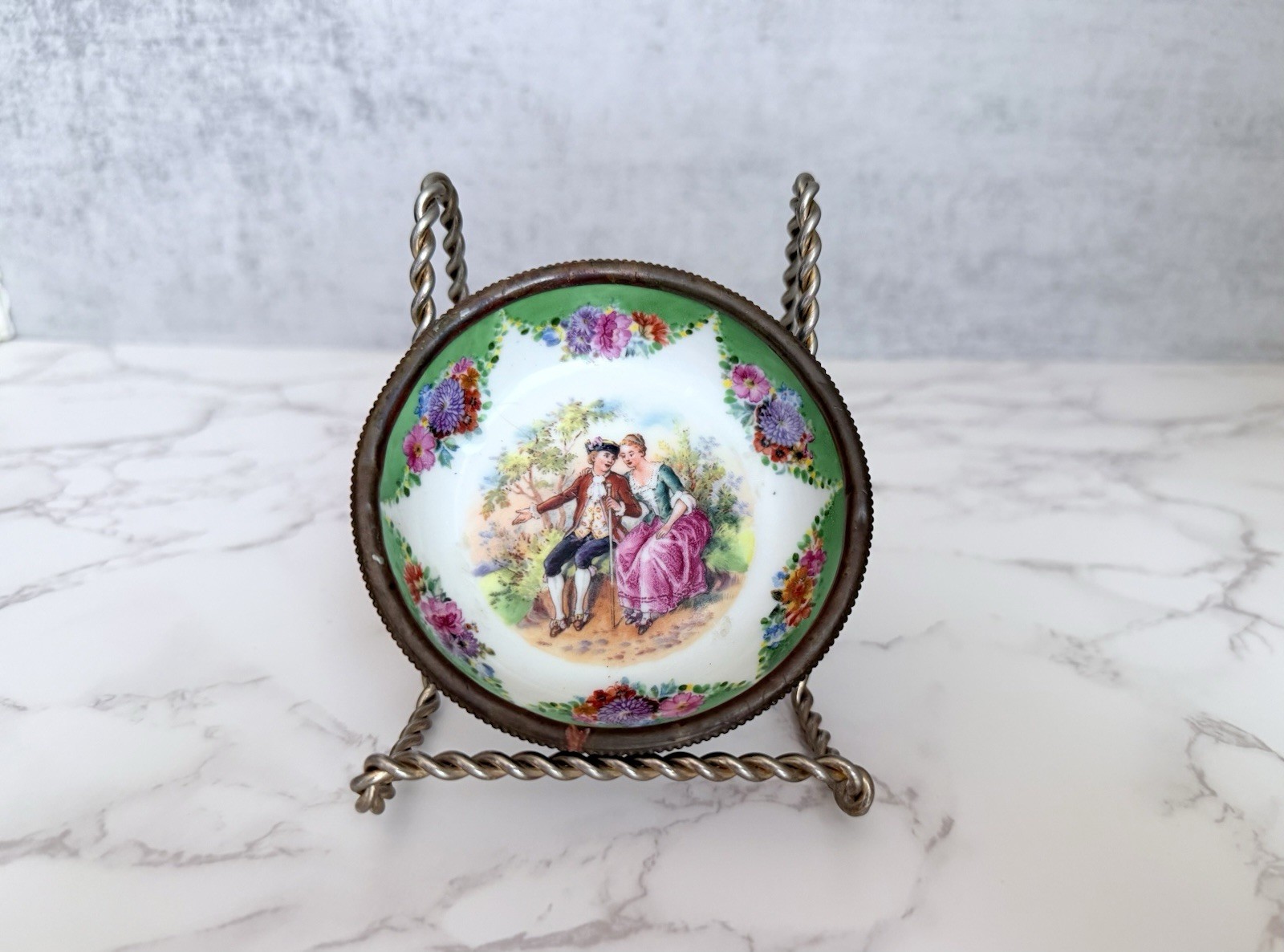 Czechoslovakia porcelain plate antique miniature plaque collectible c.1920