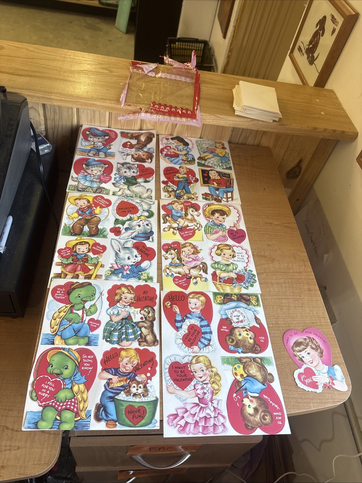 1950s Vintage Valentine\'s Day Punch Card Lot of 25 Unused NOS USA School Gibson