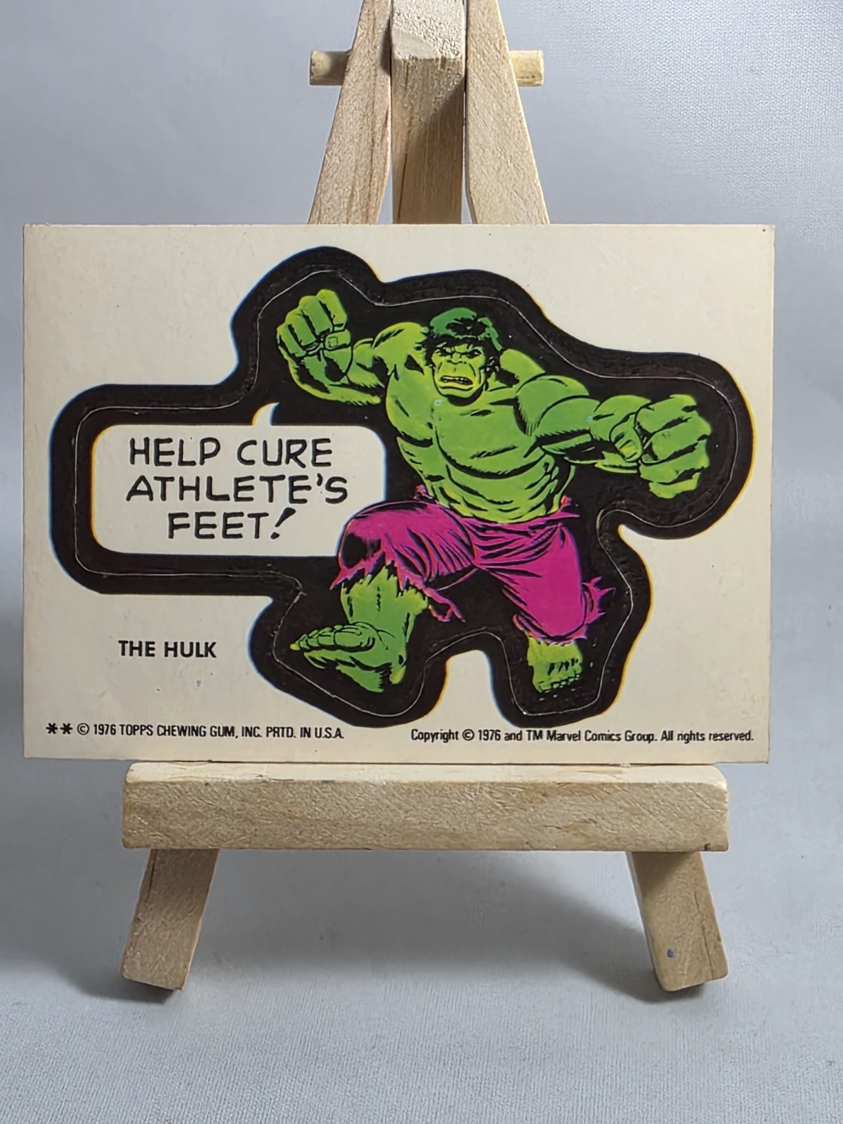 Vintage 1976 Topps Marvel Comic Book Heroes Stickers The Hulk 2 Asterisks 