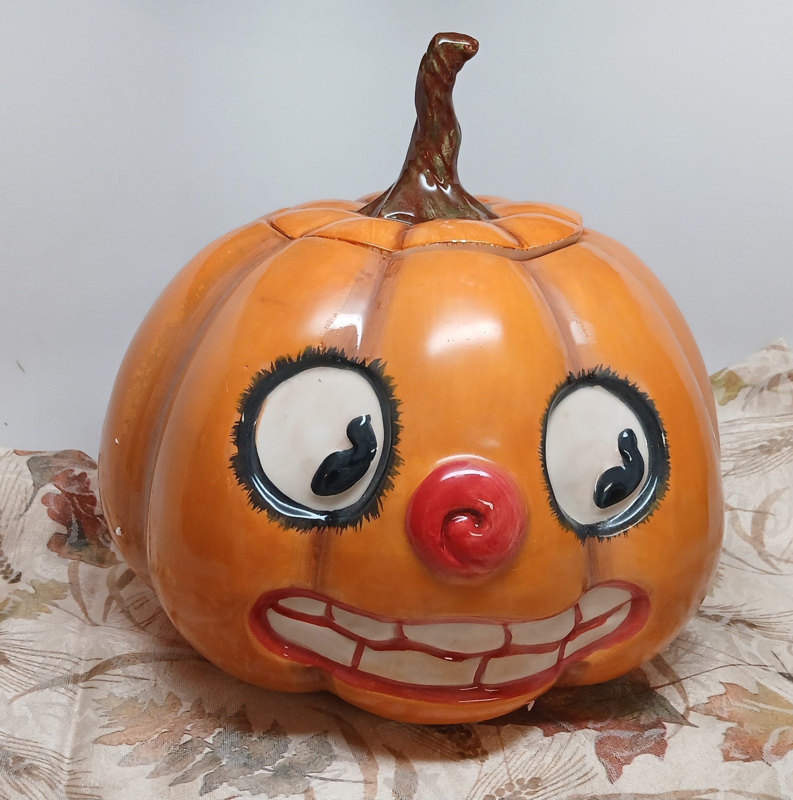 Victorian Trading Co Ol Pumpkin Head Cookie Jar Halloween VTG Style /Mint /Box