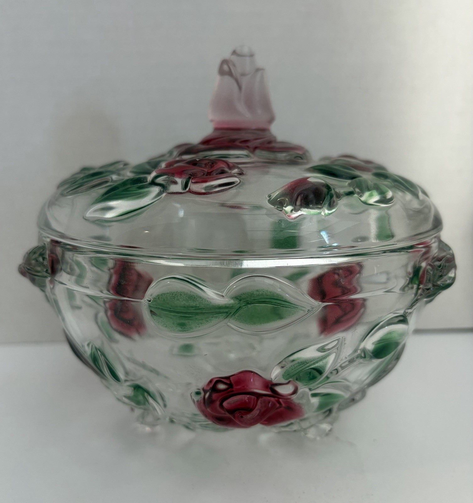 Celebrations by Mikasa Rose Garden Covered Jar Candy Dish Covered Celebrations by Mikasa Rose Garden Covered Jar Candy Dish Covered