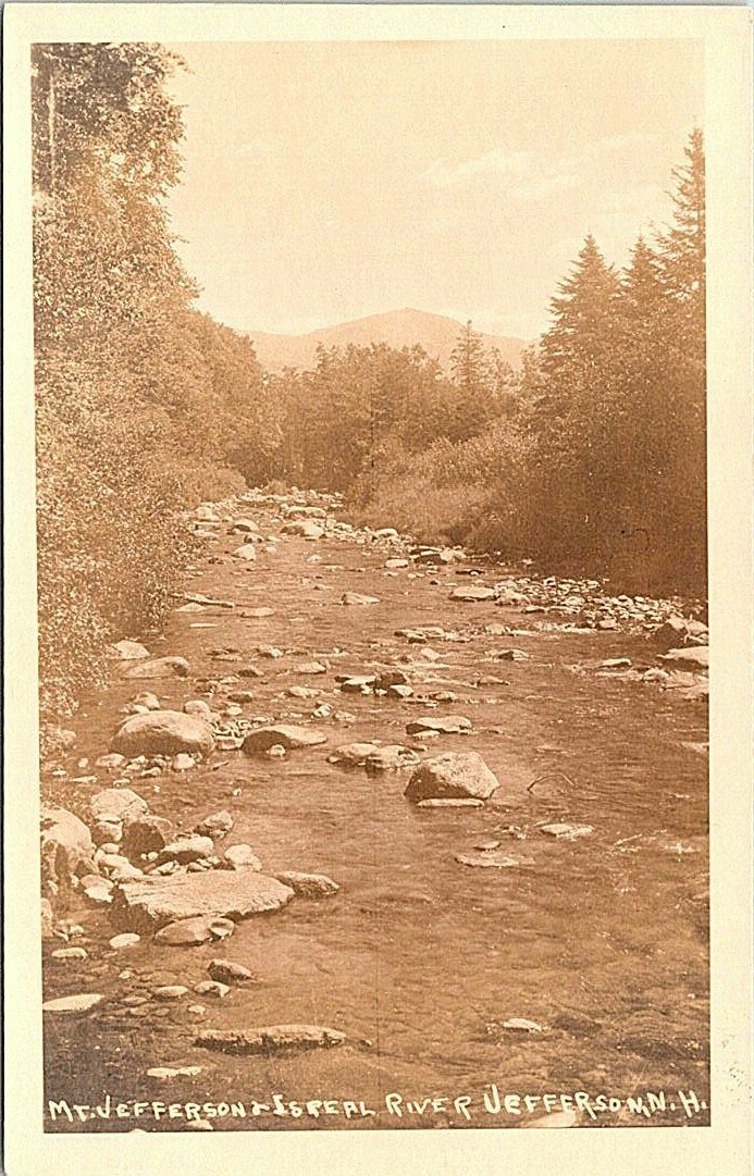 RPPC Jefferson NH Scene on Israel River 1920s