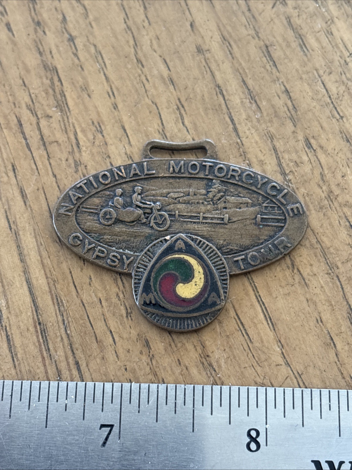 Vintage 1926 AMA National Motorcycle Club Gypsy Tour Watch Fob Medal Rare