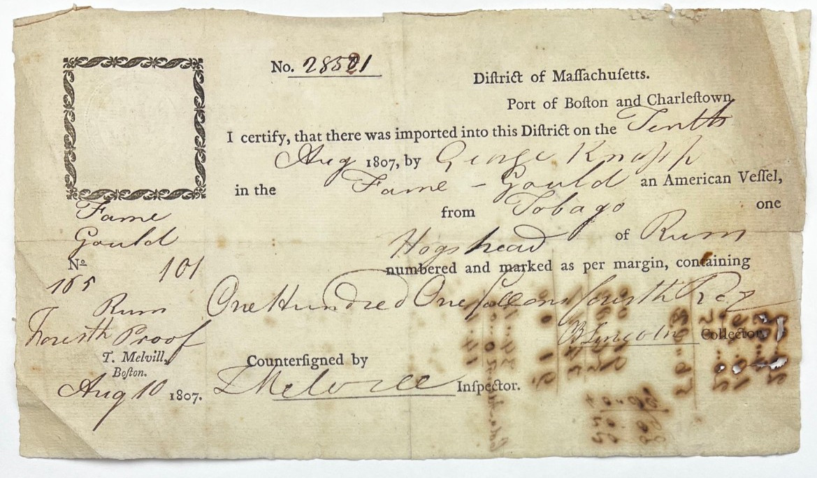 1807 Boston Tea Party Revolutionary War General Signed Document Antique