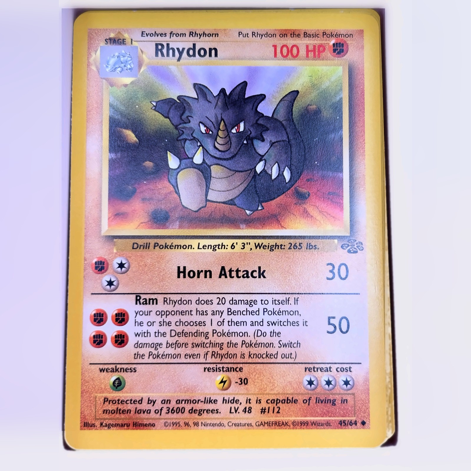 Pokemon TCG Rhydon 45/64 Jungle Card [B11-88]