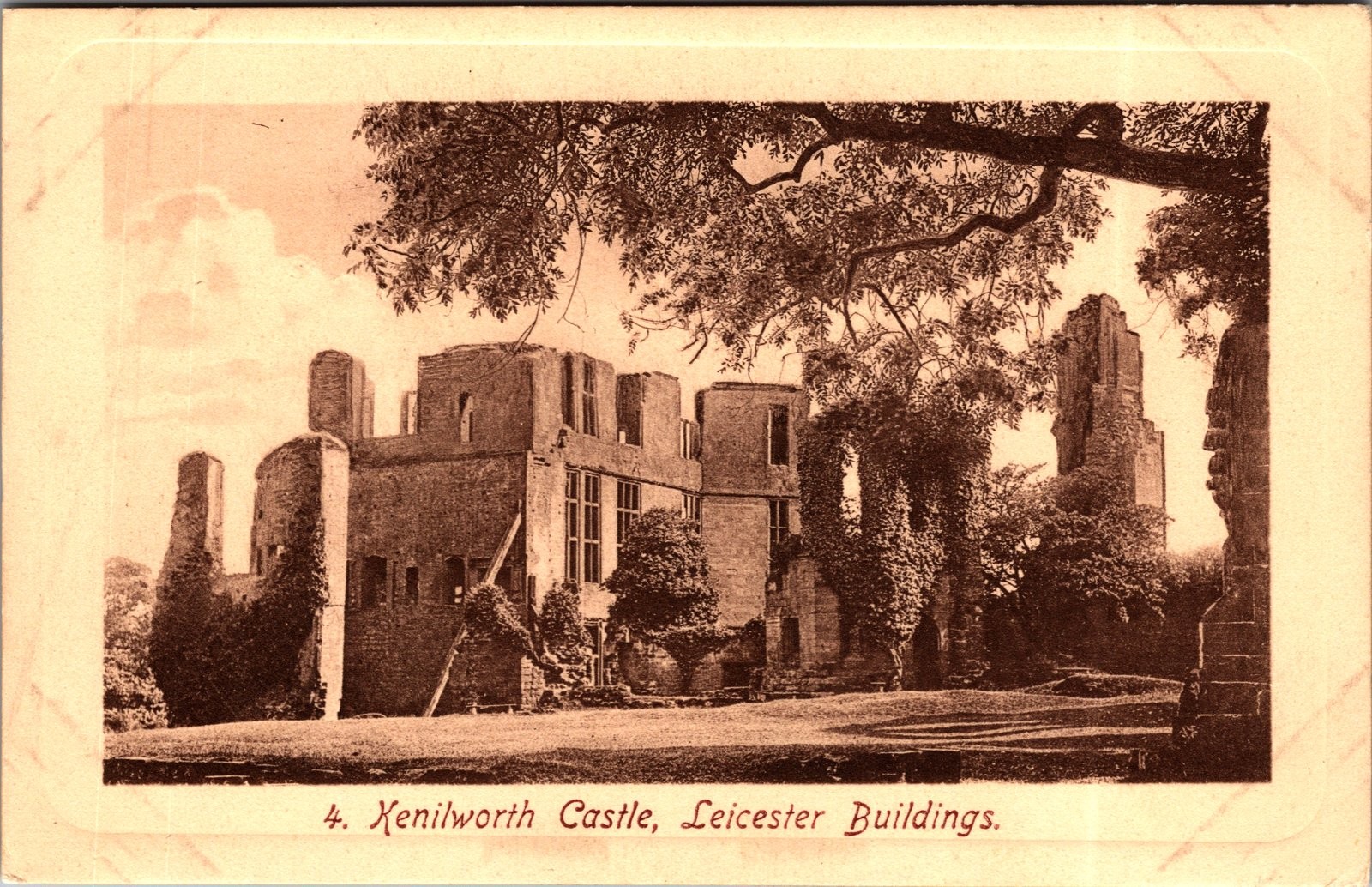 Kenilworth Castle Leicester Buildings England Antique Postcard