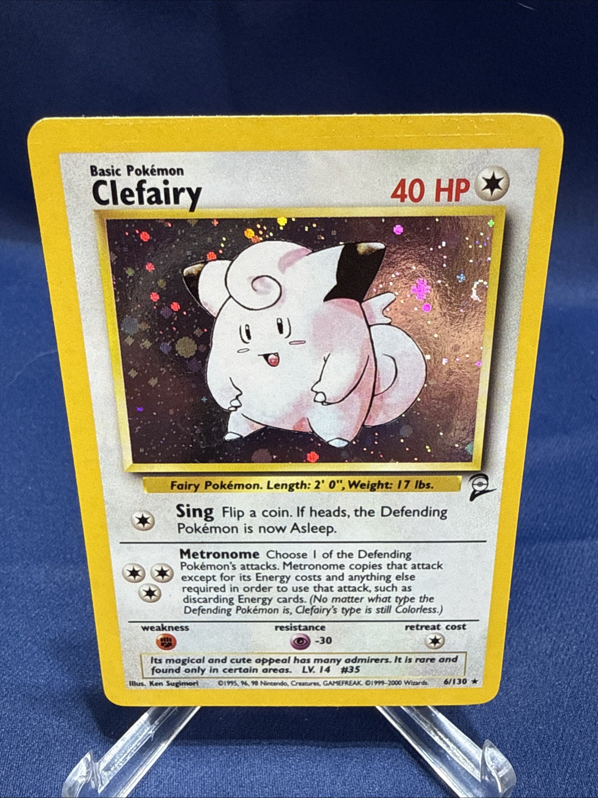 Pokemon CLEFAIRY 6/130 - BASE SET 2 HOLO RARE