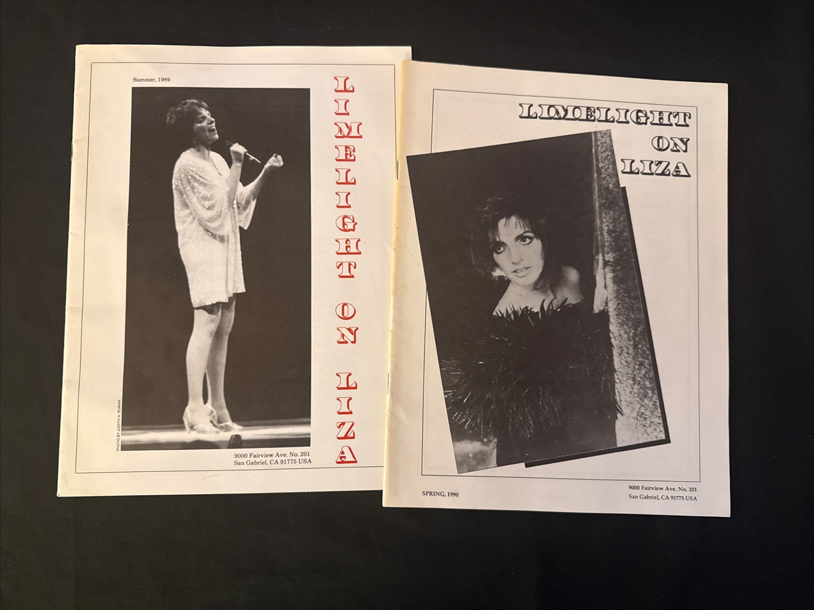 Limelight On Liza Official Liza Minnelli Fan Club Booklets - 1989 & 1990 Limelight On Liza Official Liza Minnelli Fan Club Booklets - 1989 & 1990
