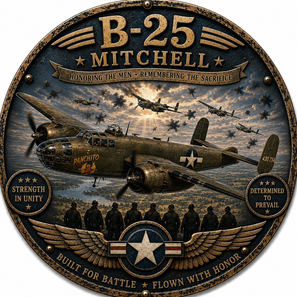 2 Pack - B-25 Mitchell Metal Signs