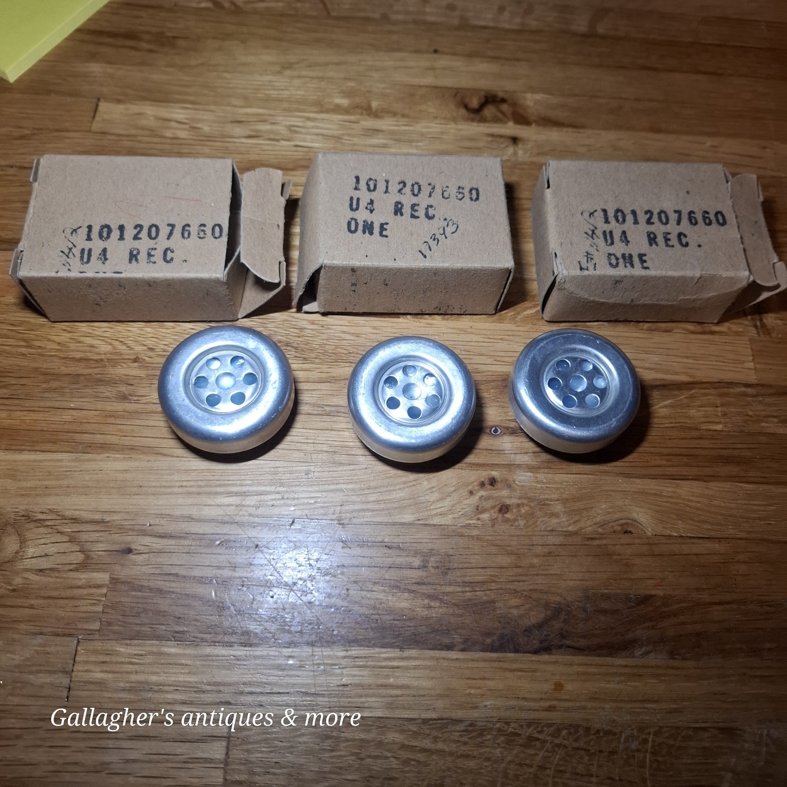 Lot of 3 Vintage Western Electric U4 REC Telephone Receiver Elements NOS Boxed