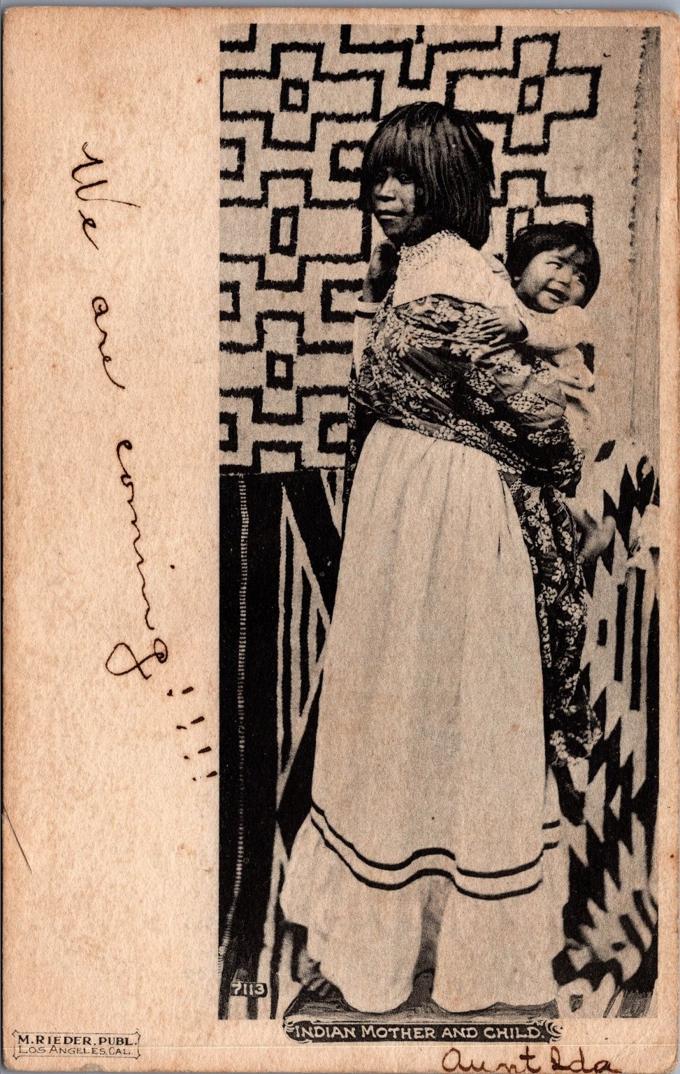 1904 RPPC Indian Mother Child M. Rieder St. Louis Postcard Aunt Ida 1904 RPPC Indian Mother Child M. Rieder St. Louis Postcard Aunt Ida