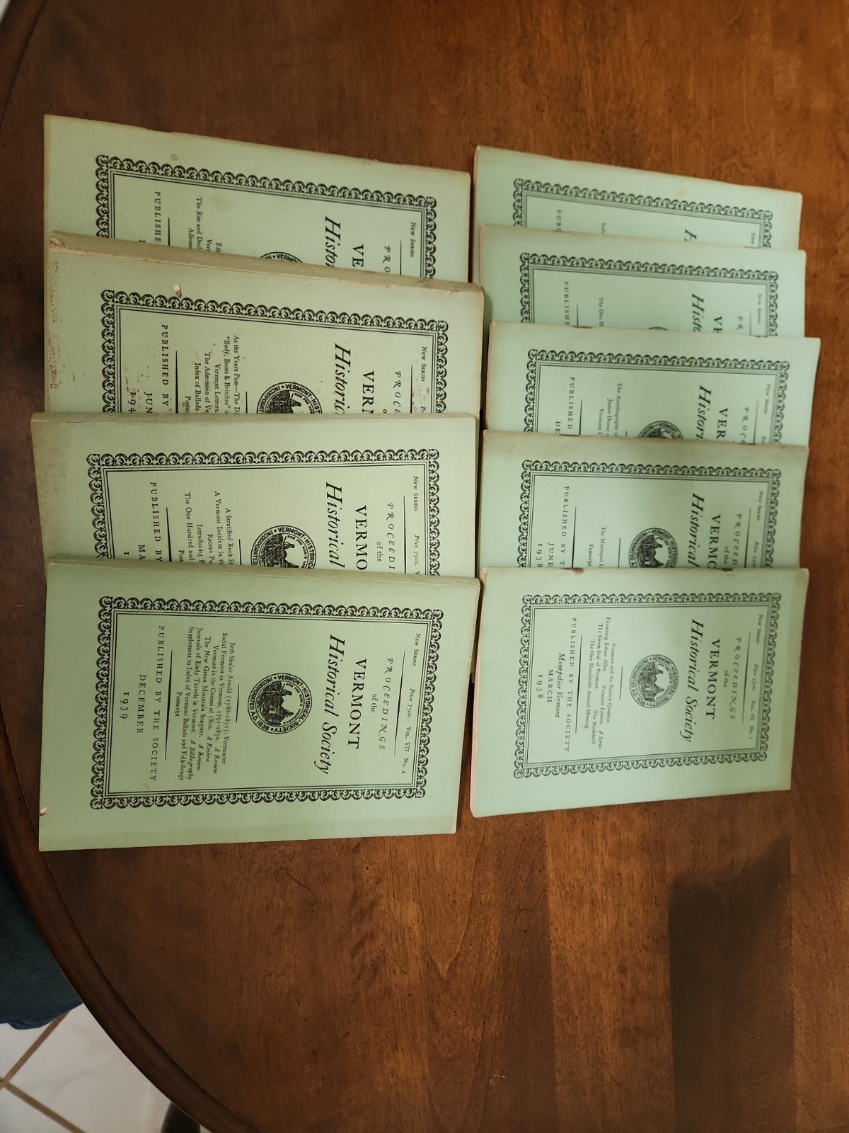 Proceedings of the Vermont Historical Society 1938–1940  9 Issue Great Condition