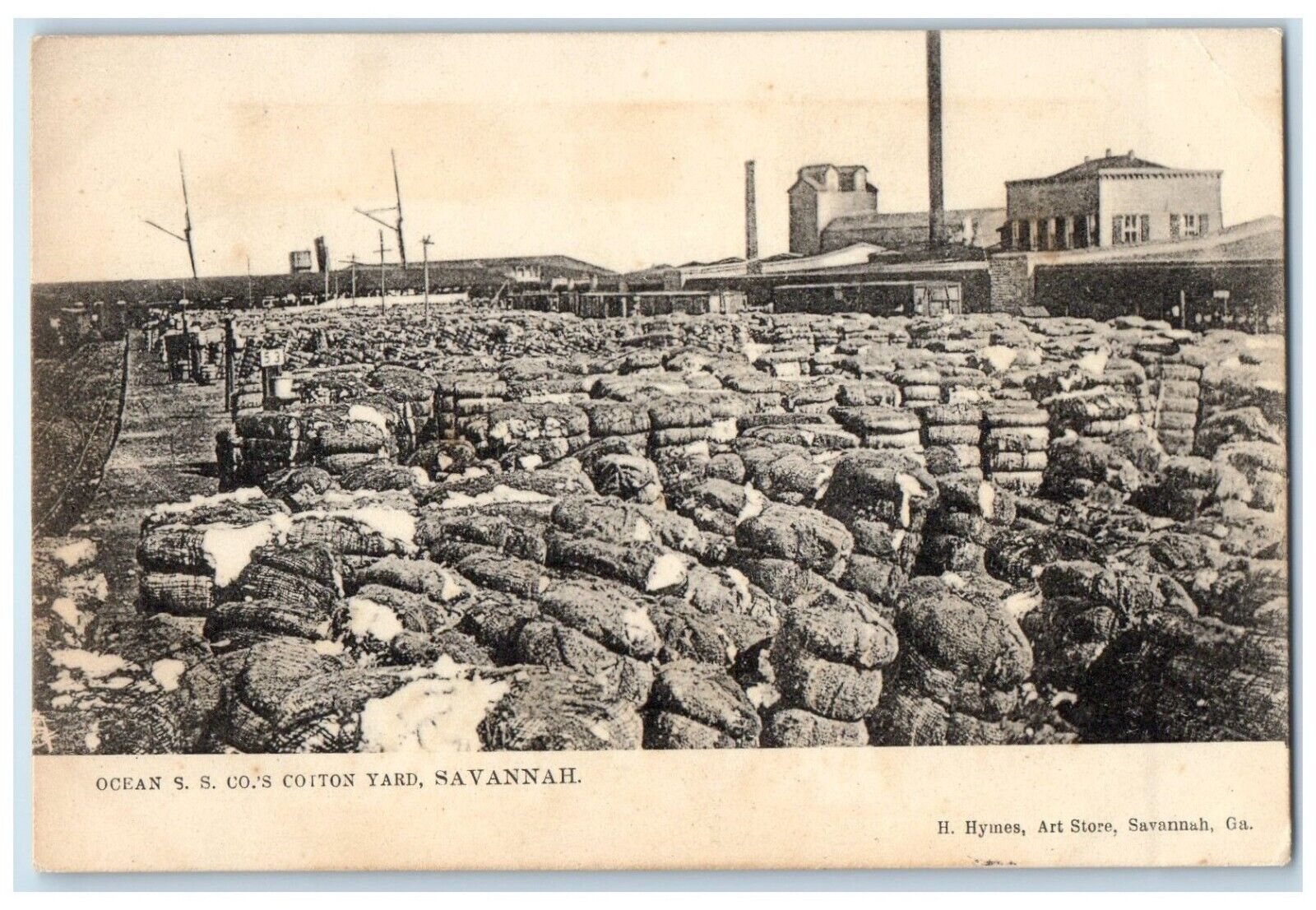 c1905 Ocean SS Co's Cotton Yard Savannah Georgia GA Tuck's Antique Postcard
