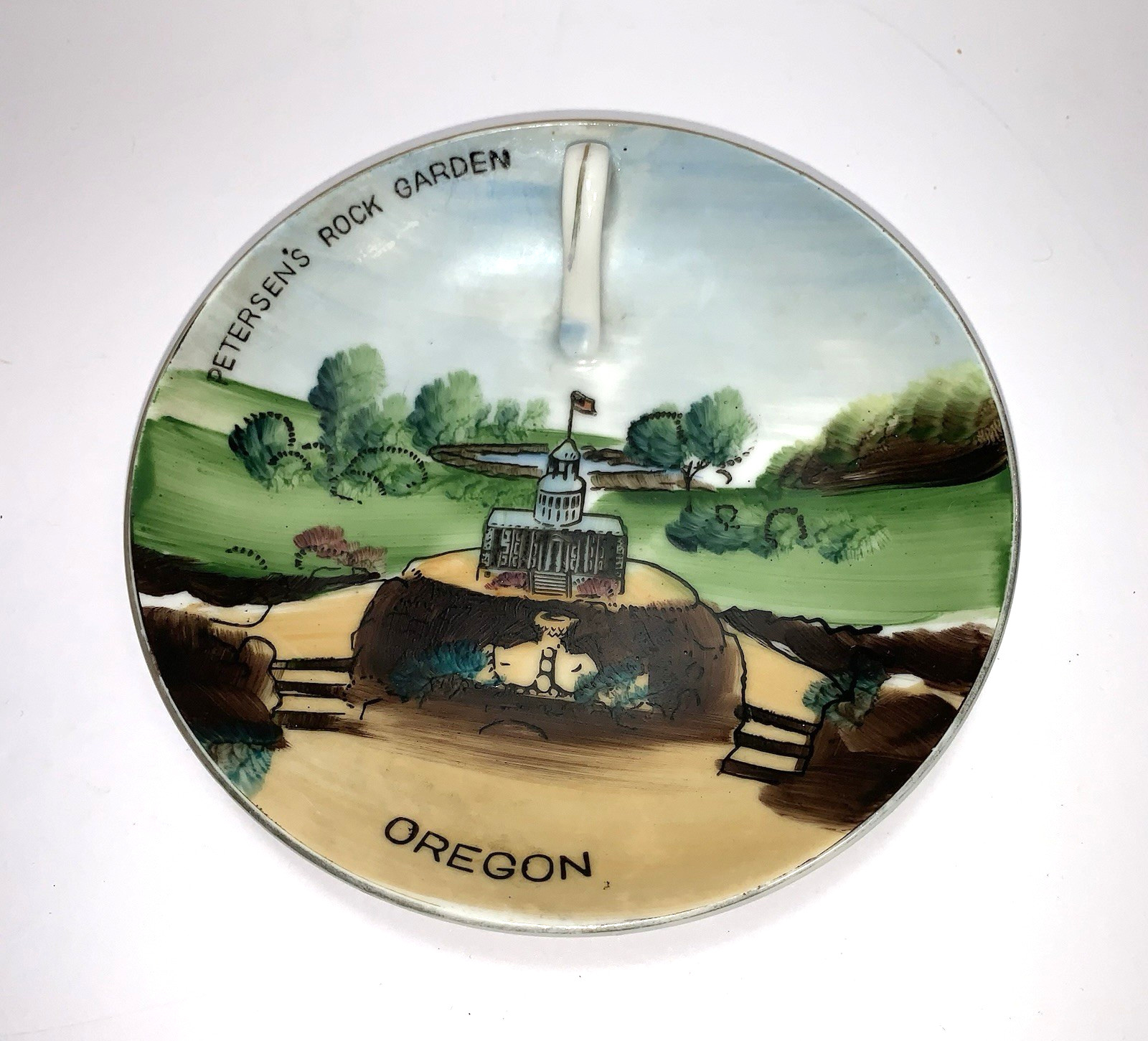 Souvenir Petersen's Rock Garden Oregon Lemon Dish Hanging GNCO Japan 5 1/4