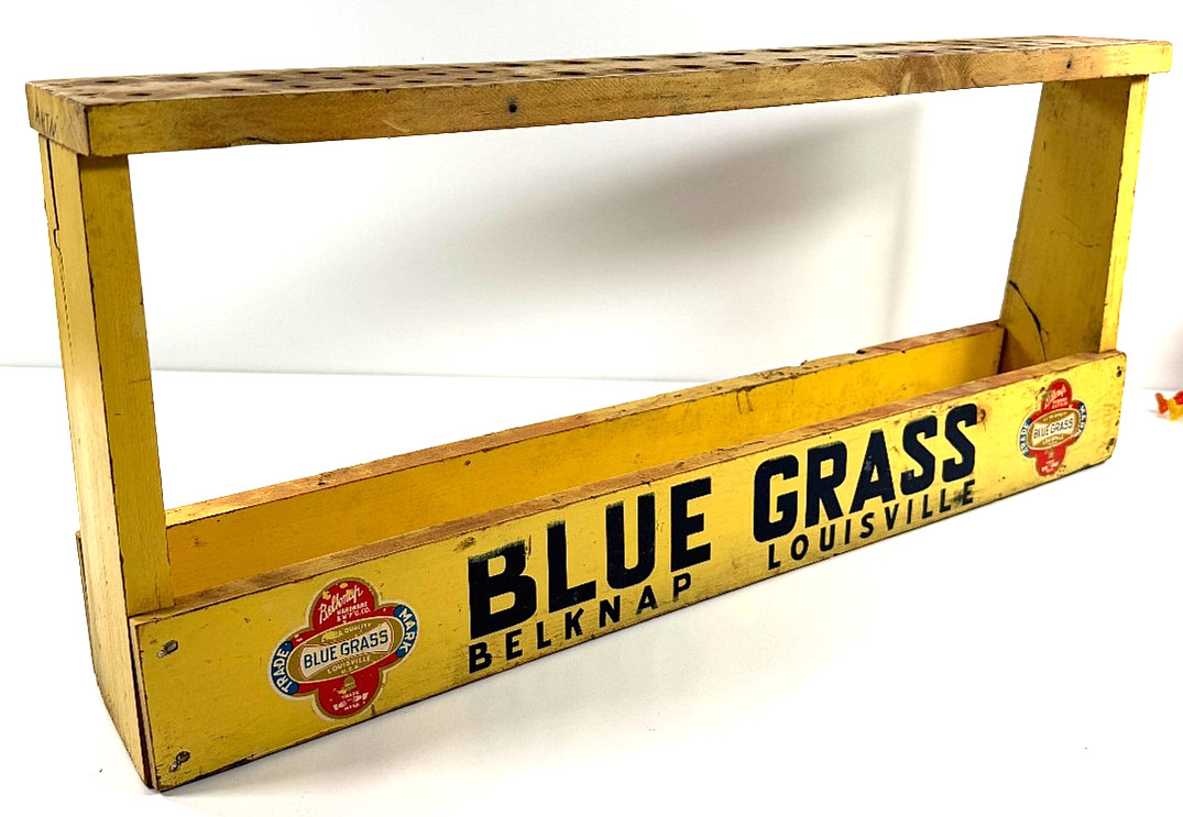Antique Blue Grass Hardware Wooden Store Display Sign Belknap Louisville KY