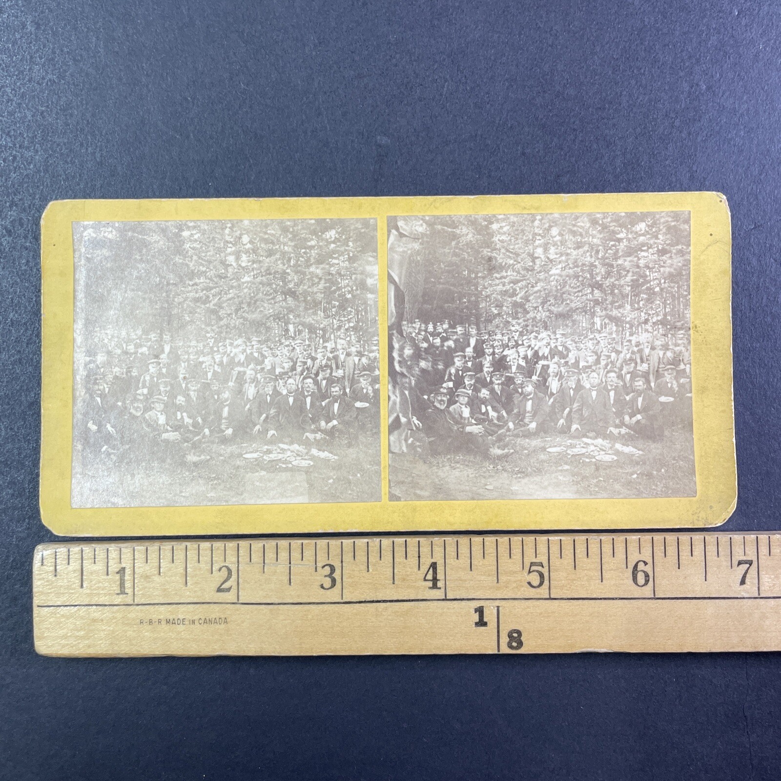 Civil War G.A.R. Veterans Camp Stereoview Casco Bay Maine 1870s Albumen