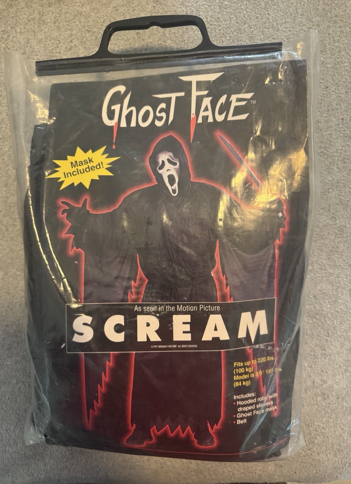 Vintage Scream Costume Fun World Ghostface Halloween Mask