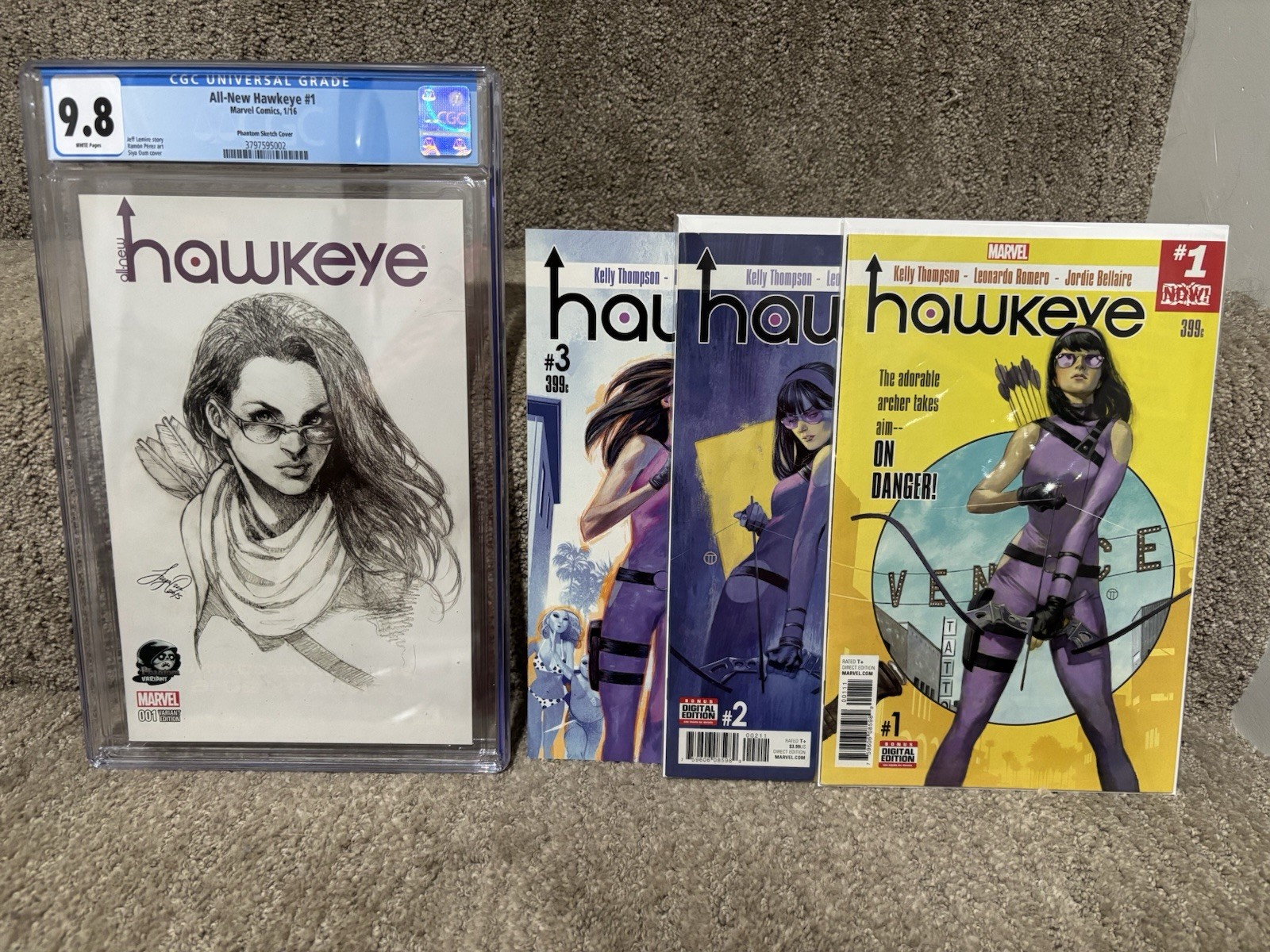 All-New Hawkeye #1 CGC 9.8 Siya Oum Phantom Sketch Variant + 1 2 3 Kate Bishop