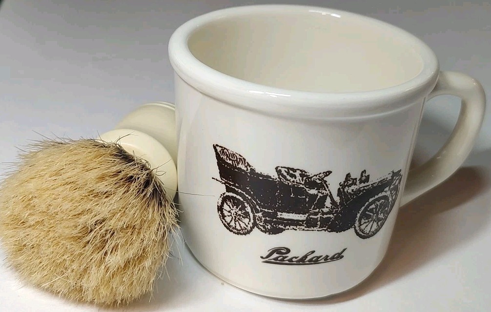 Vintage Surrey Packard Ceramic Shaving Mug and Brush Set flaw Grandpacore 