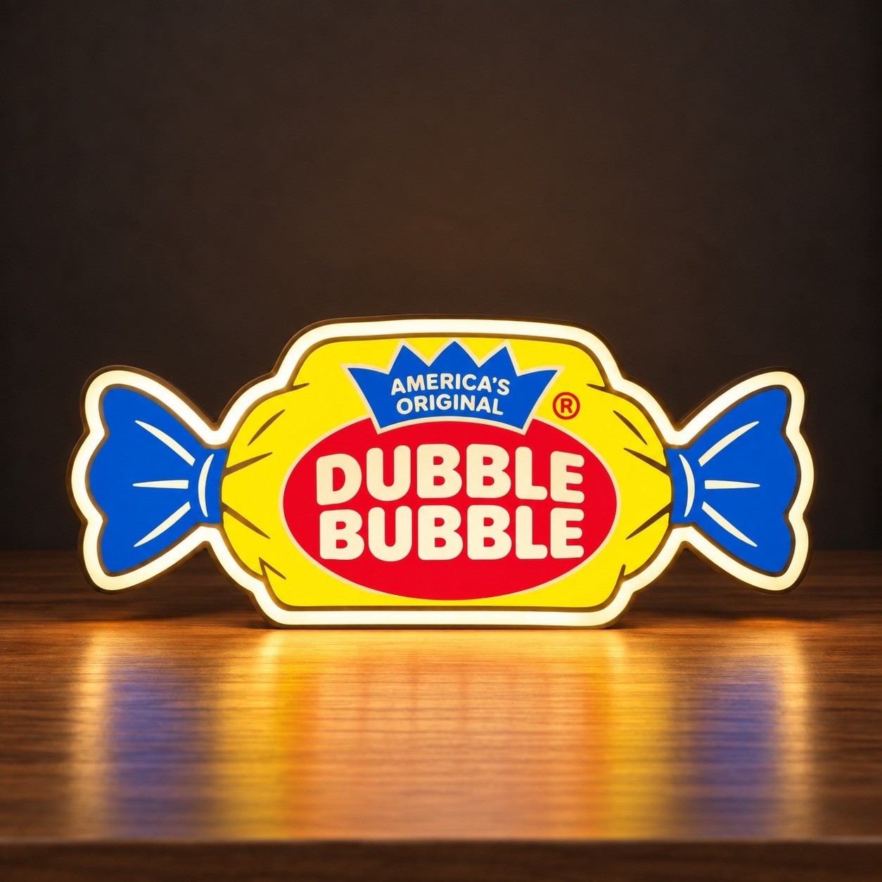 Dubble Bubble Gum LED LightBox Display – Retro Candy Sign USB Dimmable Decor