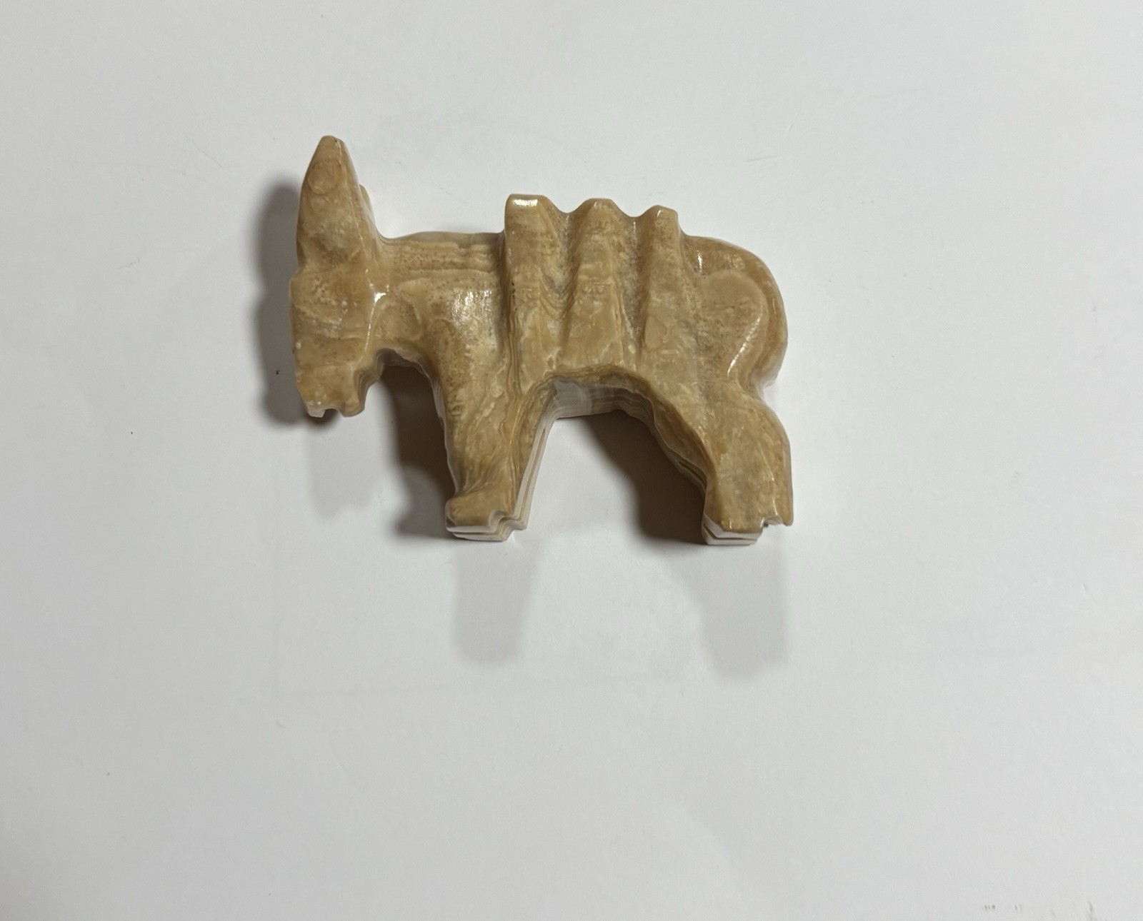 Vintage Stone Animal - Onyx Figurines Sculptures - Donkey 4” Long Paperweight