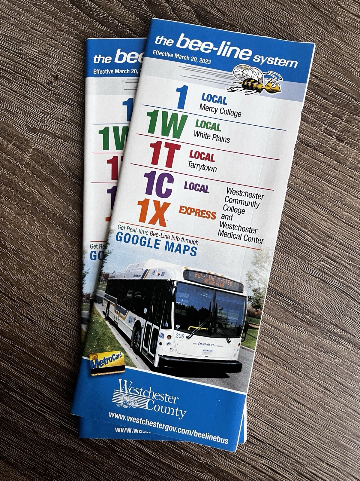 Westchester County Bee-Line Bus Schedule/Timetable NYC - Routes 1/1W/1T/1C/1X