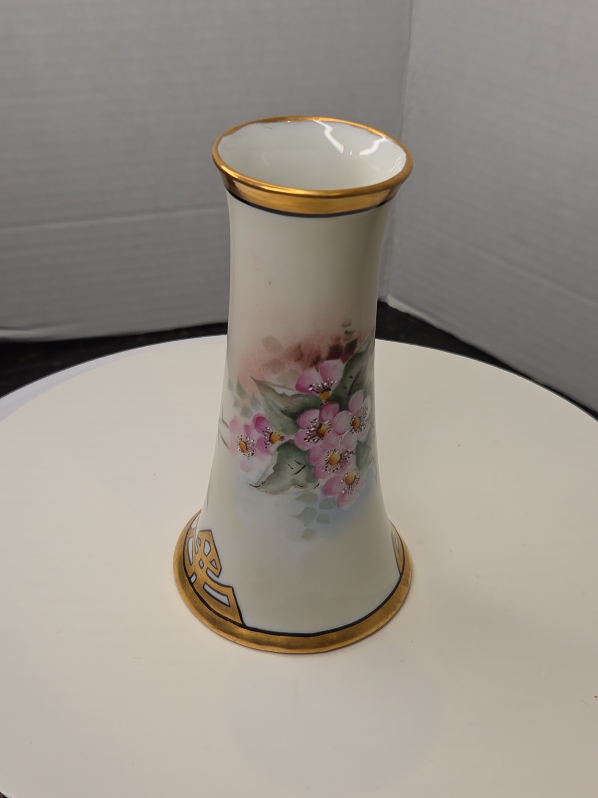 Antique Heinrich H&C Selb Bavarian Porcelain Bud Vase Hand Painted Signed G...
