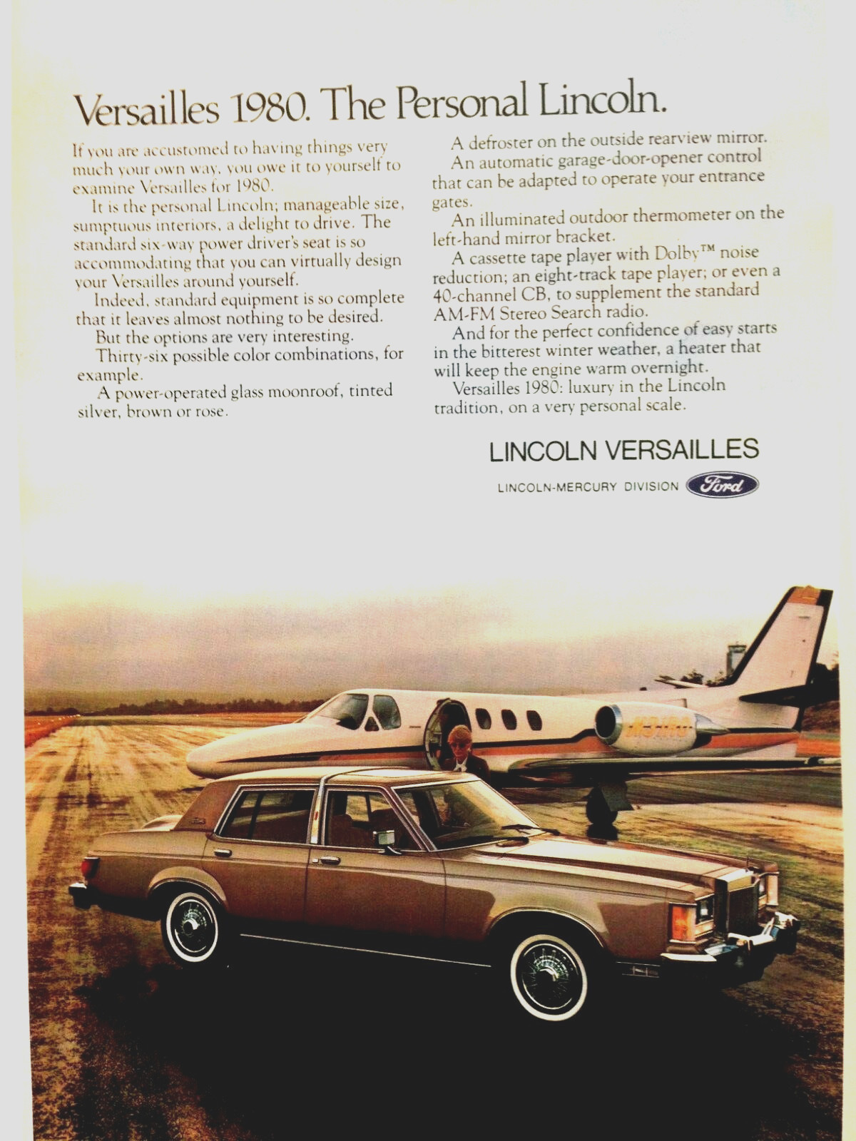 1980 Lincoln Versailles Print Ad The Personal Lincoln