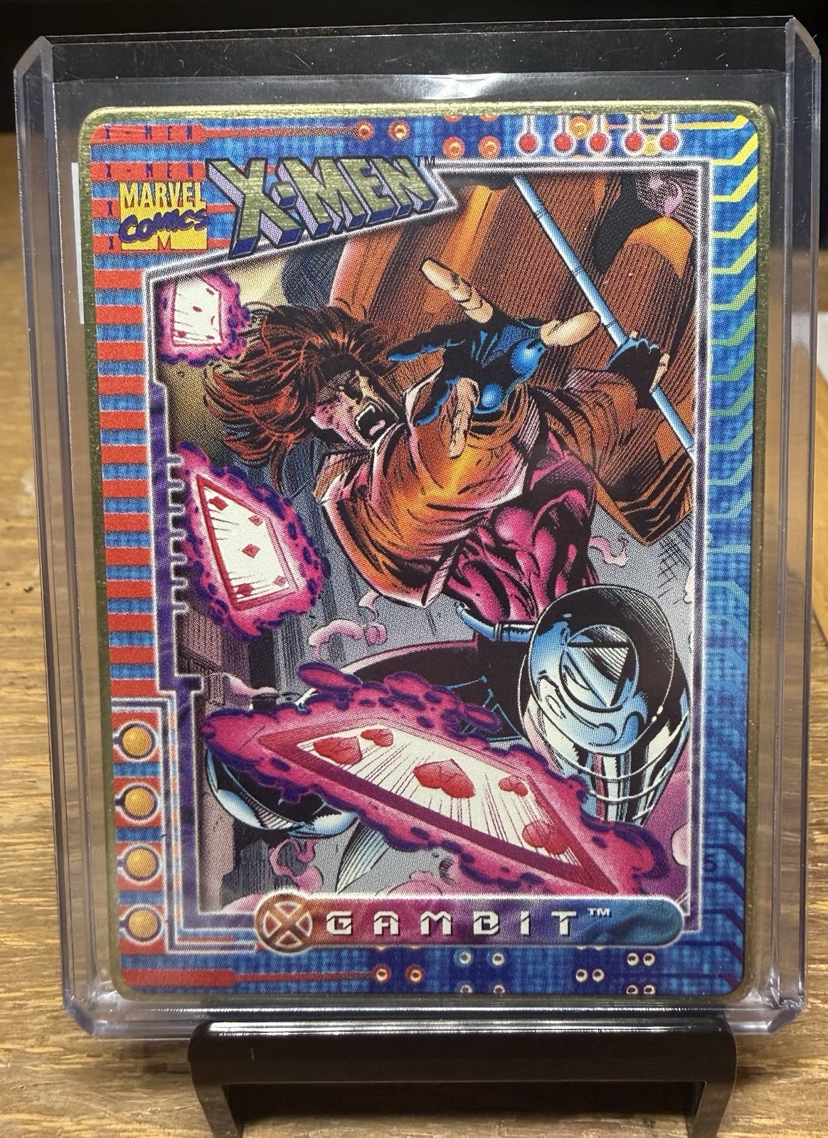1996 Metallic Impressions X-Men Gambit #9 Metal Trading Card Marvel Vintage