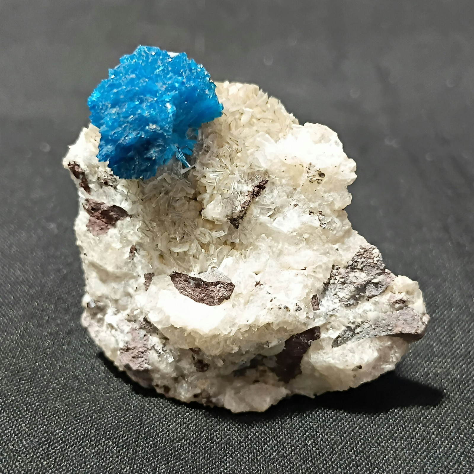 Huge And Dark Cavansite On Tiny Stilbite #mineralspecimen 
