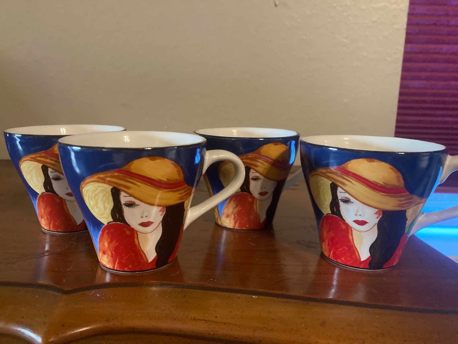 Sango Misono Cafe Paris, 4 coffee cups, vintage retired set, beautiful condition Sango Misono Cafe Paris, 4 coffee cups, vintage retired set, beautiful condition