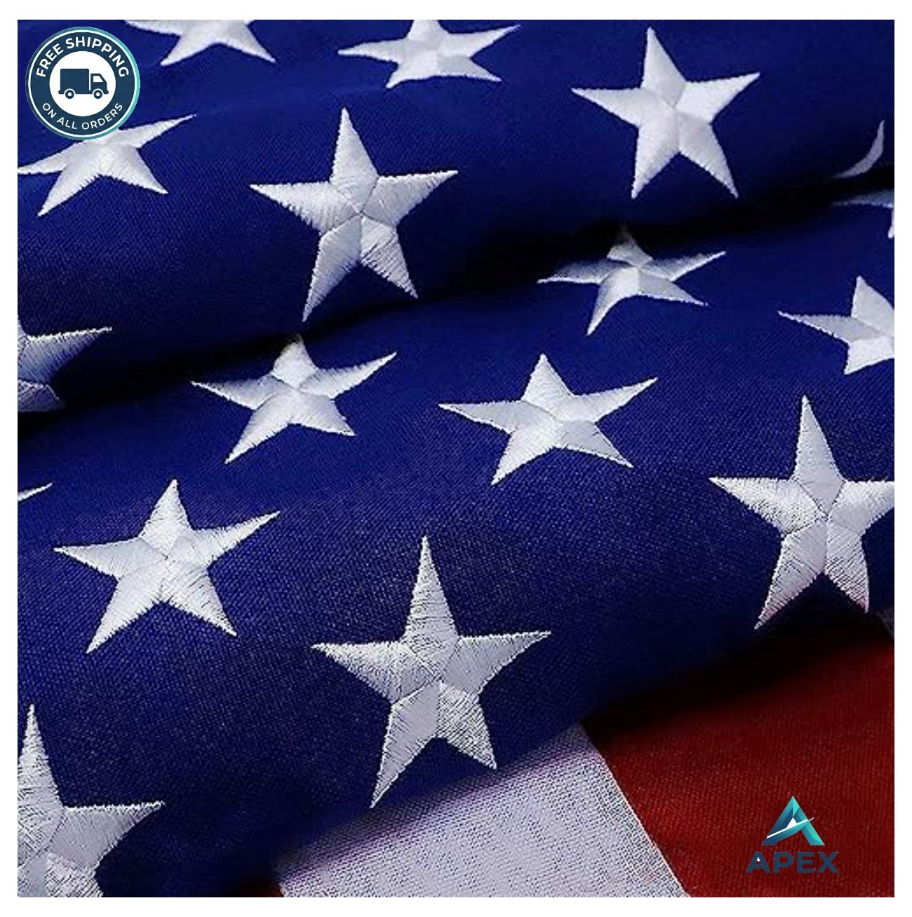 American Flag 8x12 Ft Embroidered Stars Sewn Stripes 220 GSM Spun Polyester