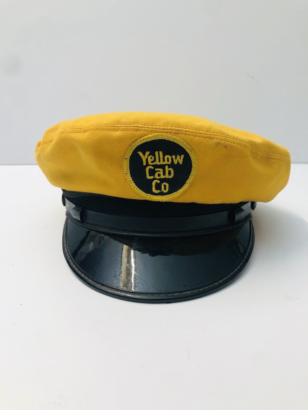 Vintage 1940’s 1950’s Original Yellow Cab Taxi Driver Hat with Embroidered Patch