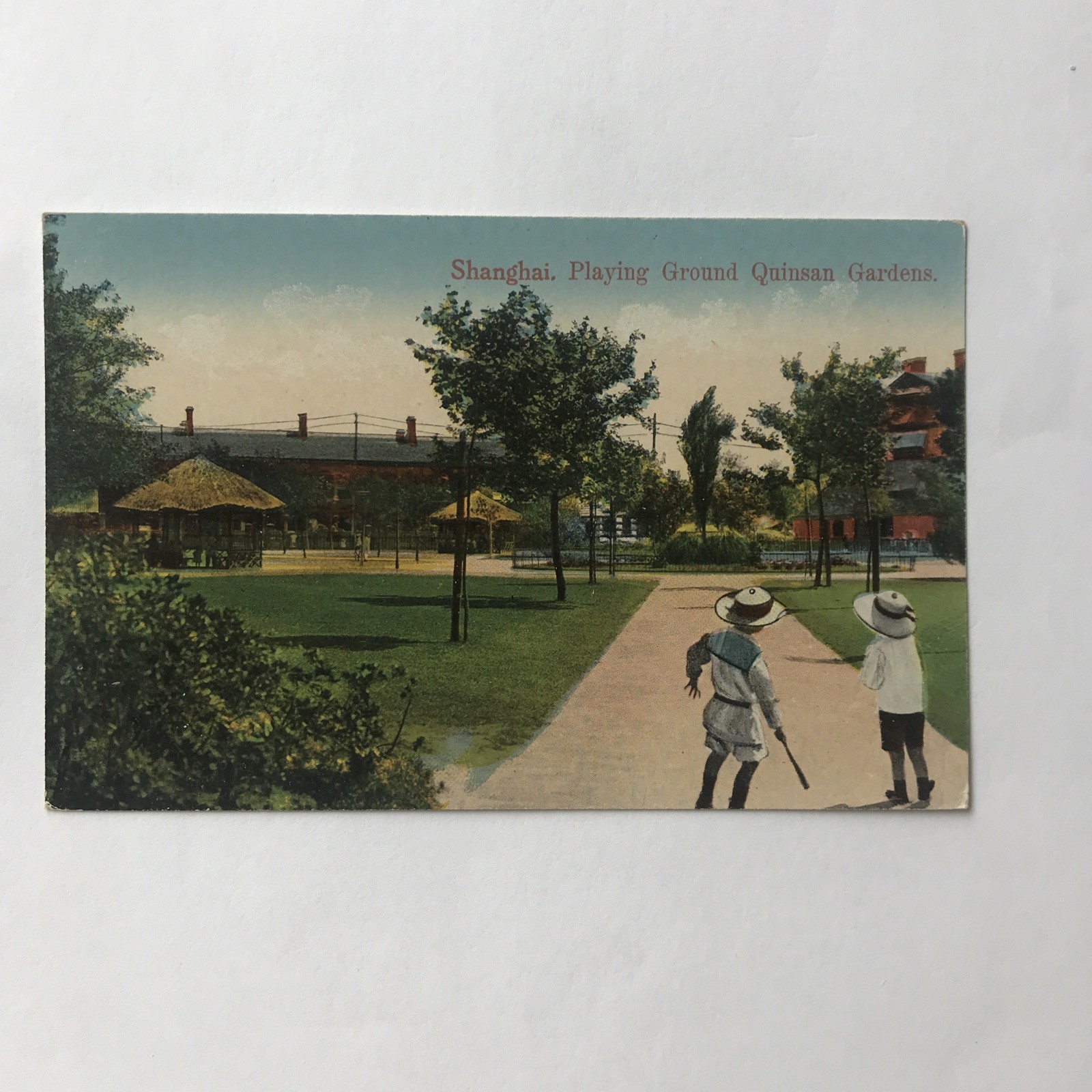 Postcard China Shanghai Playing Ground Quinsan Gardens