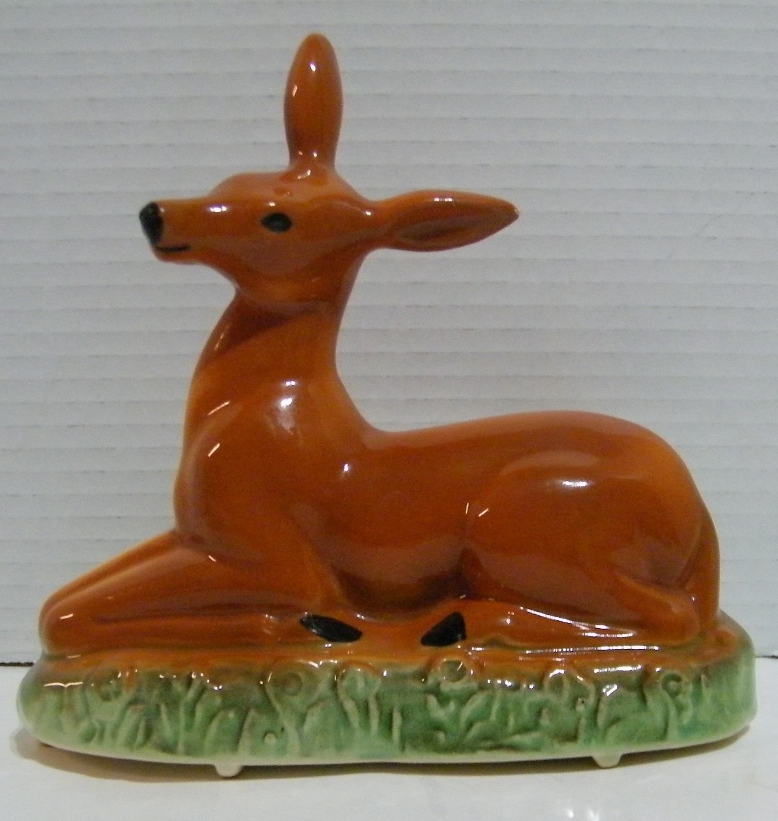 Ceramic Planter Deer Resting in Grass